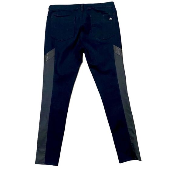 rag & bone The Grand Prix Motocross Leather Blue Black Jeans Size 25 NWOT - Picture 7 of 13